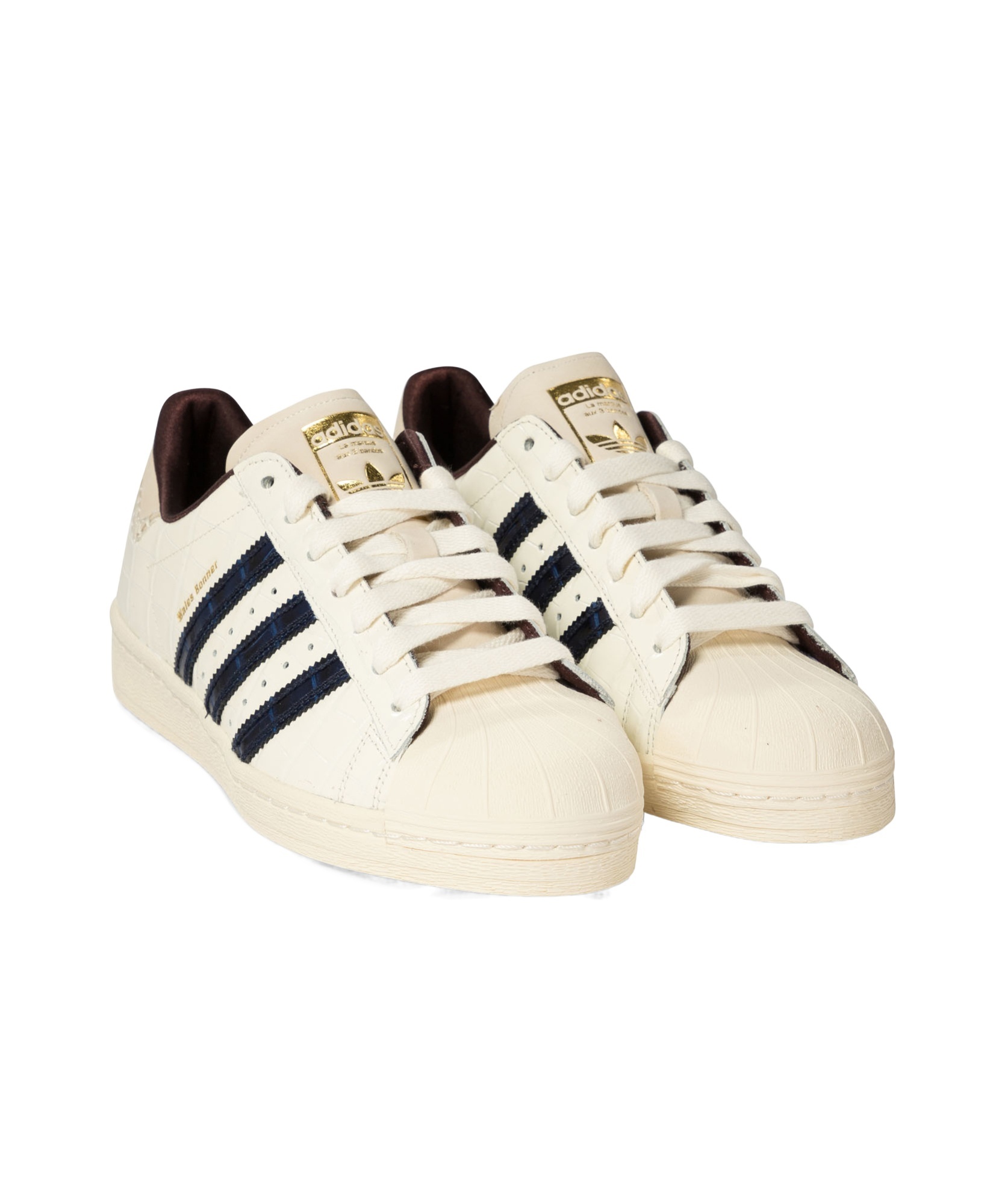 Adidas Originals X Wales Bonner Superstar Croc-embossed Leather Sneakers In White