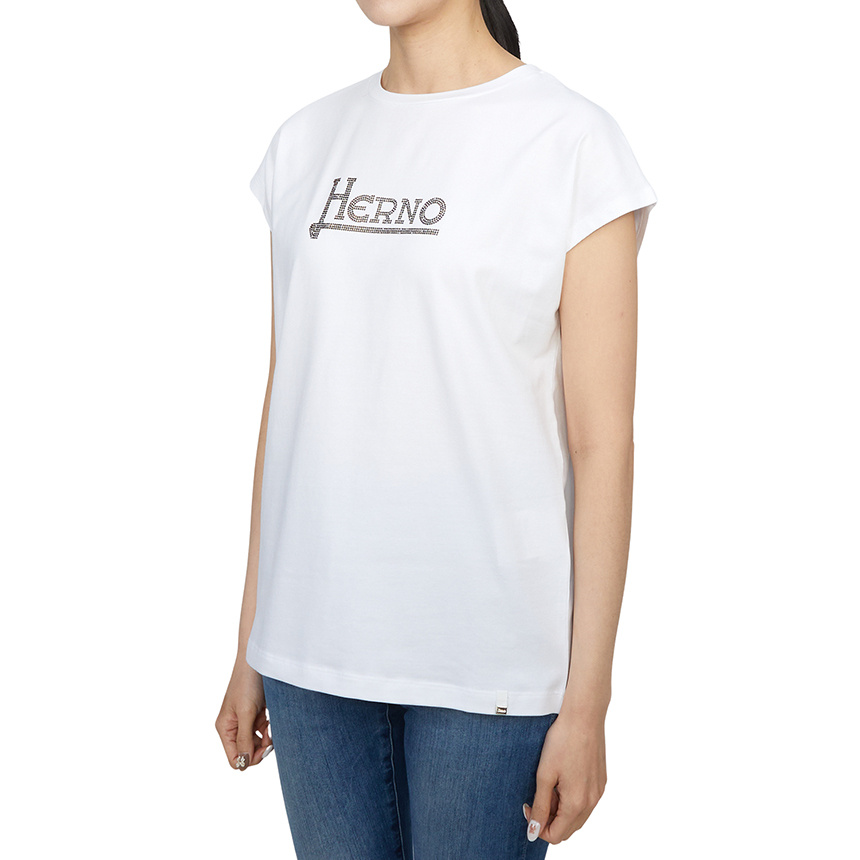 Herno White Interlock Jersey Logo T-shirt In White