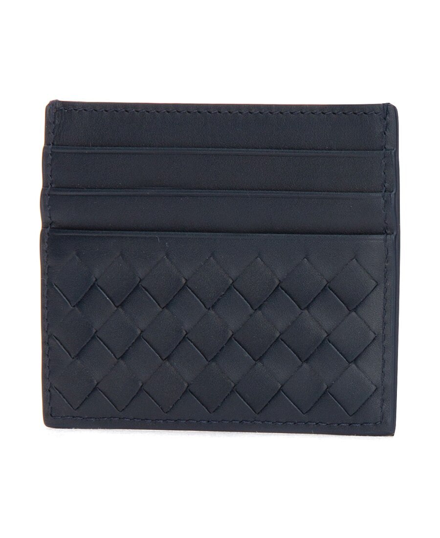 Shop Bottega Veneta Intrecciato Weave Cardholder In Black