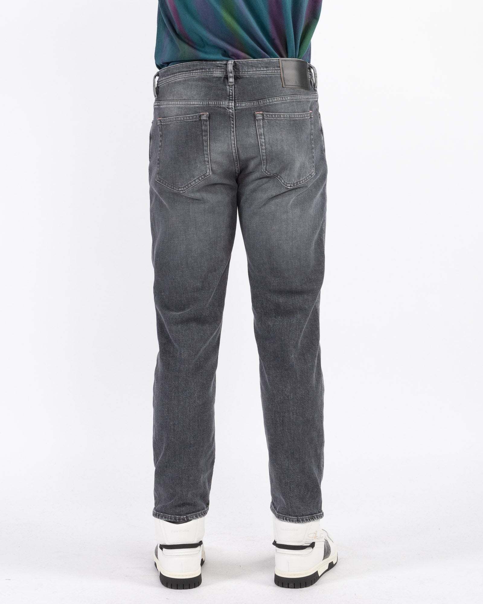 Acne Studios Distressed Five-pocket Faded Shorts With Belt Loops In Gray
