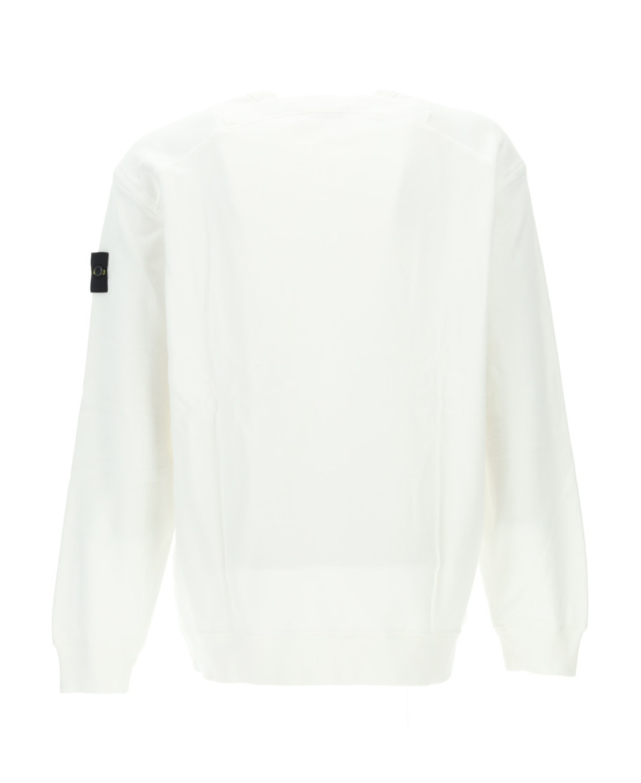 Stone Island Wool Blend Sweatshirt With Iconic Logo Patch And Timeless Design In White