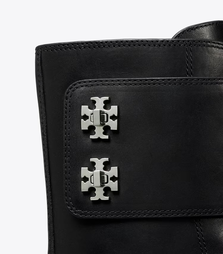 Tory Burch Lug Double-t Boots In Black
