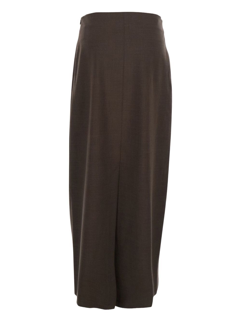Loulou De Saison Brown Skirt With Pencil Deisgn And Side Closure In Wool Woman In Brown