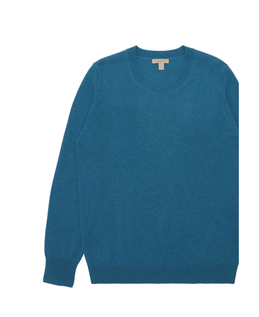 Burberry Round-necked Sweater In Blue