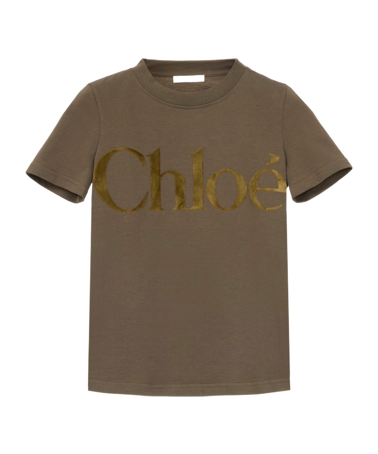 Chloé Logo Lettering T-shirt In Brown