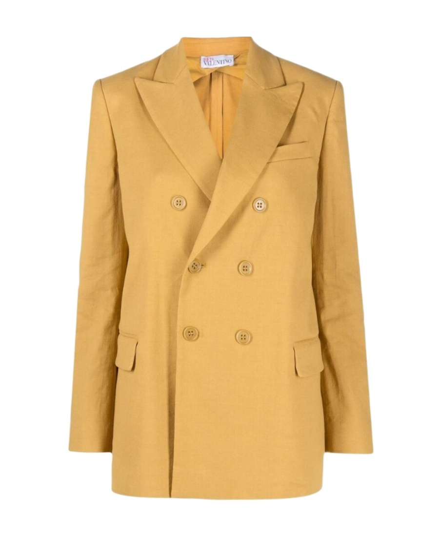 Red Valentino Double-breasted Suit Jacket In Yellow