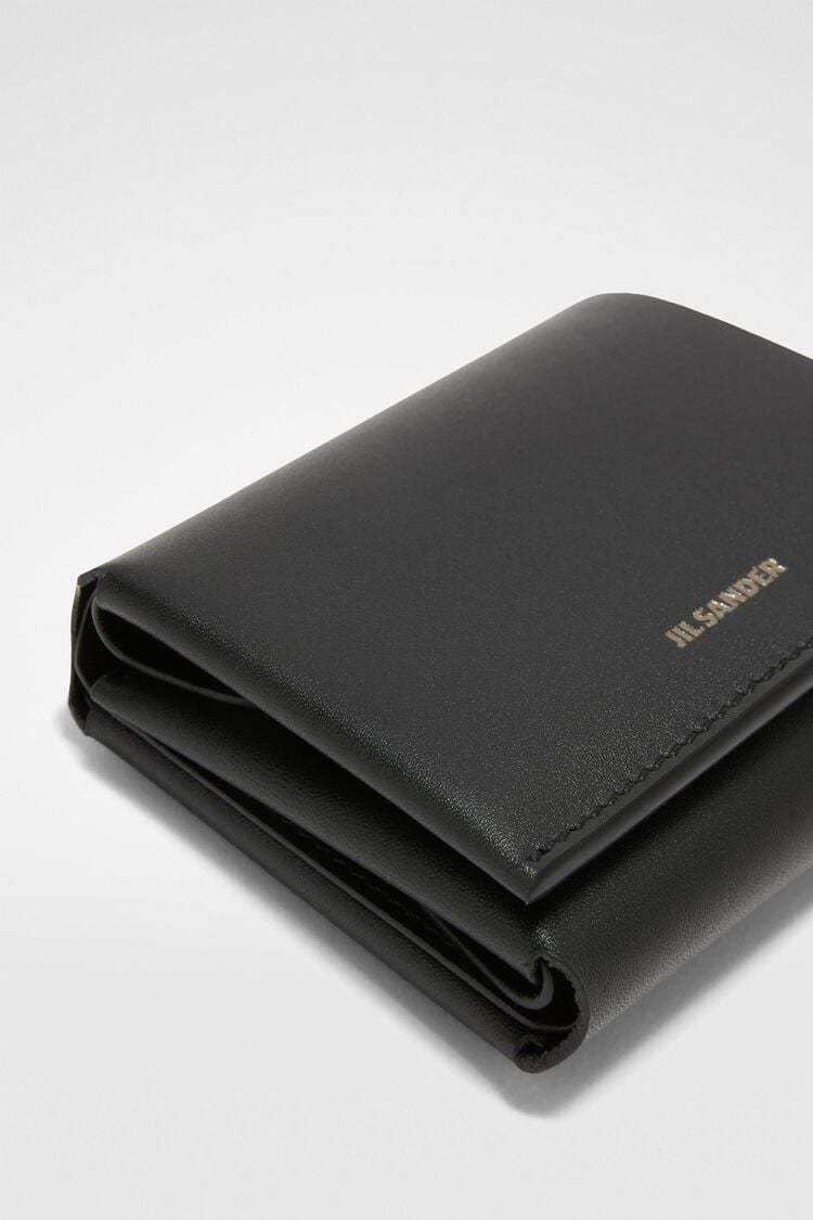 Jil Sander Logo-plaque Leather Wallet In Black