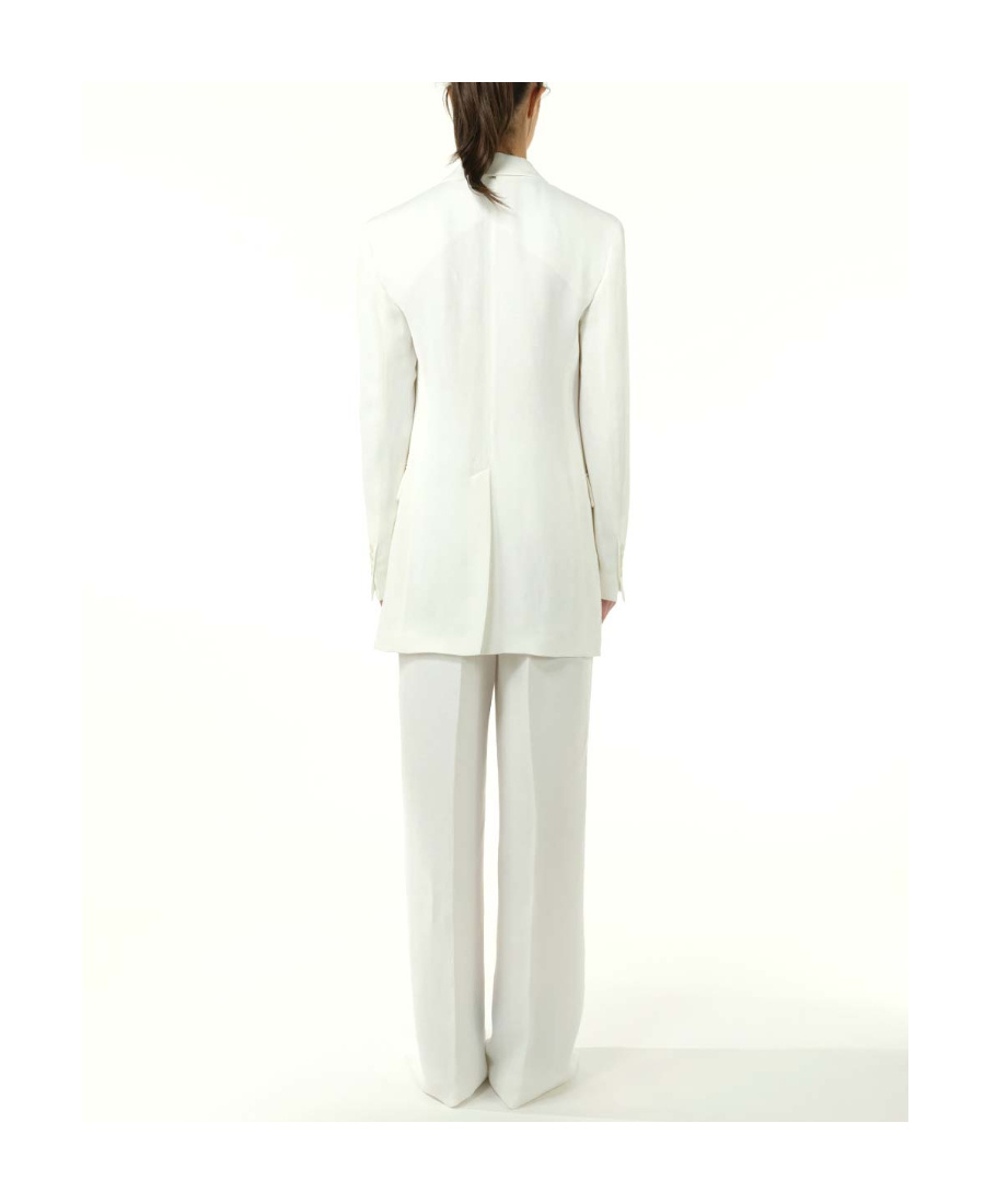 Sportmax Oversized Concealed Fastened Blazer In White