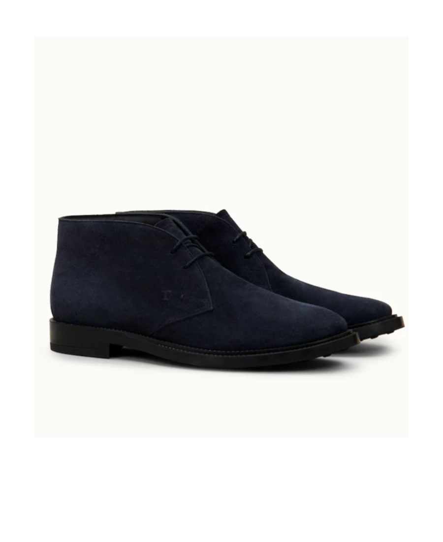Tod's Short Ankle Suede Desert Boots In Black