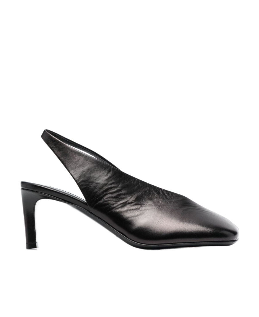 Jil Sander 75mm Square-toe Leather Pumps In Black