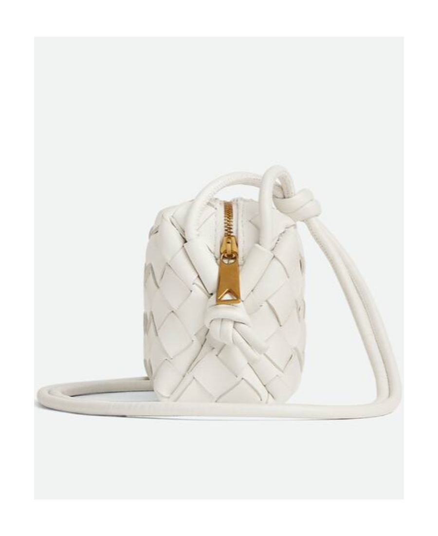 Bottega Veneta Logo Camera Shoulder Bag In White