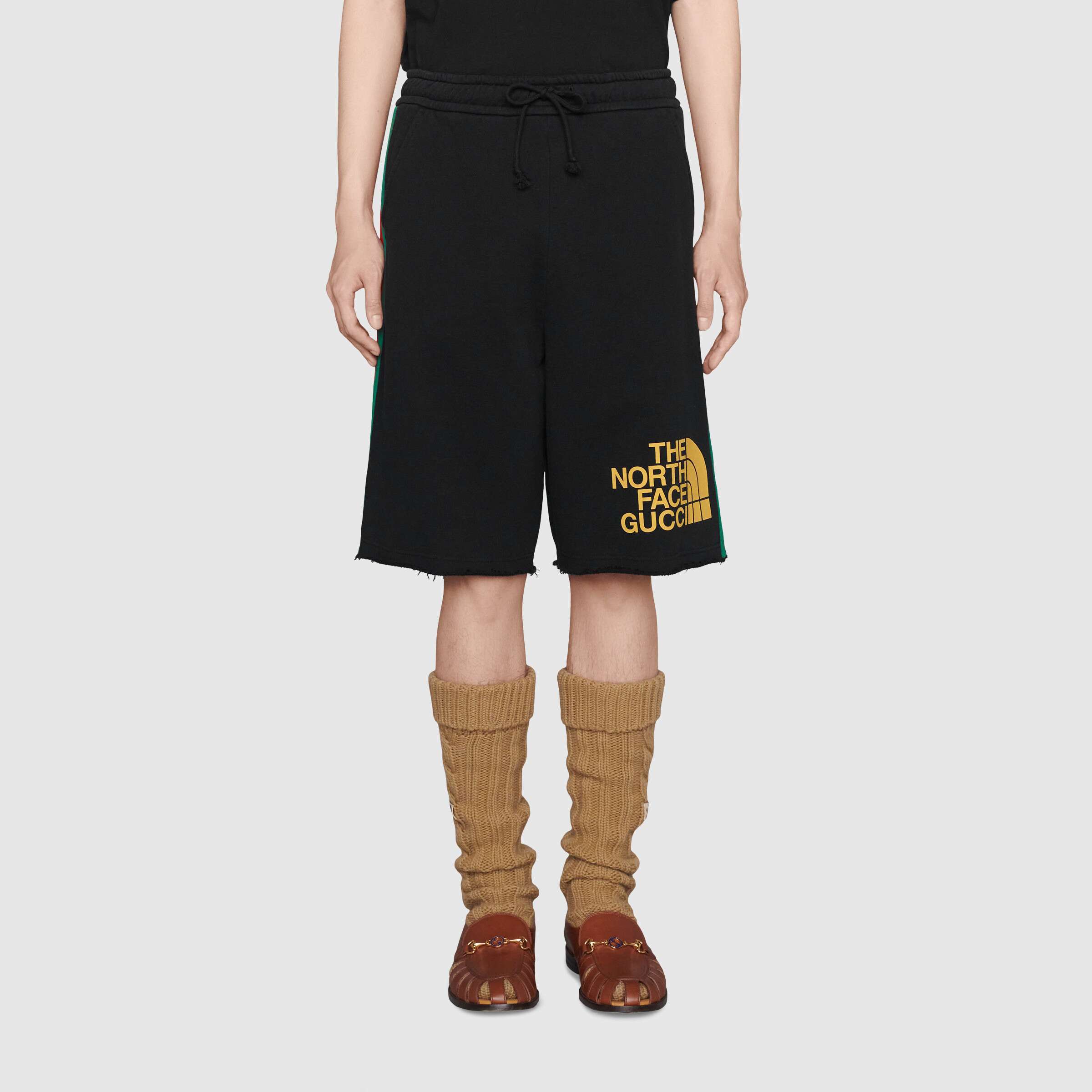GUCCI THE NORTH FACE X GUCCI JOINT SERIES RIBBON PRINTED COTTON SHORTS