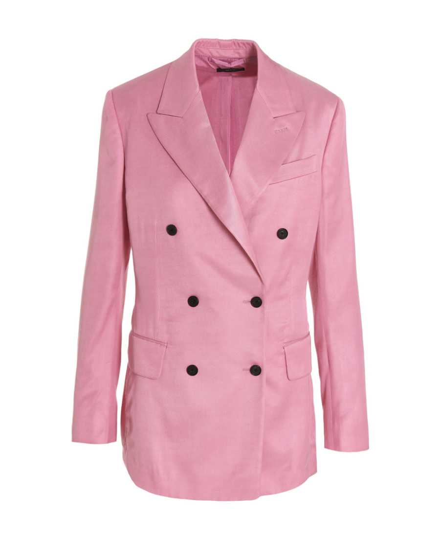 Tom Ford Double-breasted Suit Jacket In Pink