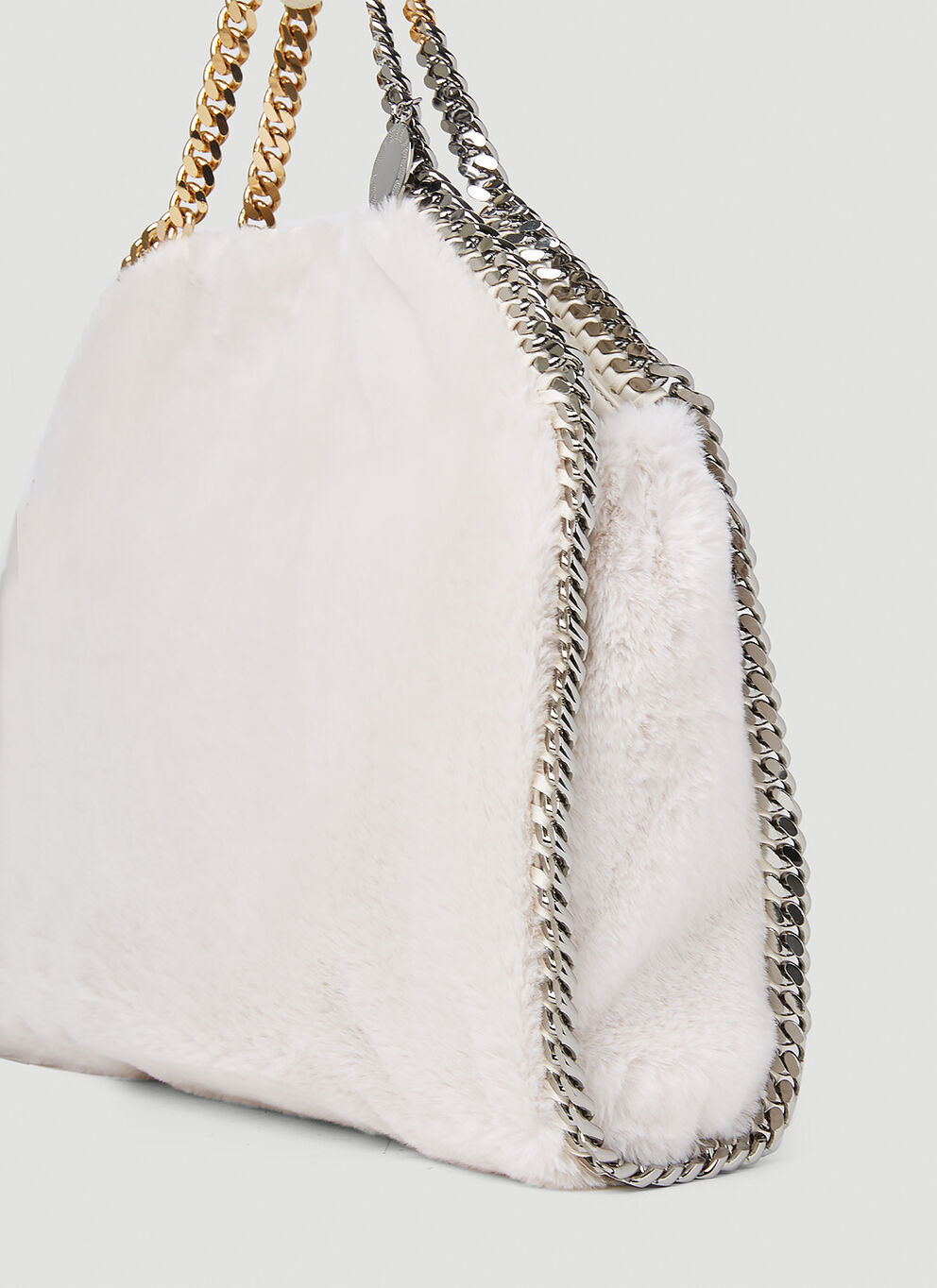 Stella Mccartney Falabella Chain Linked Tote Bag In White