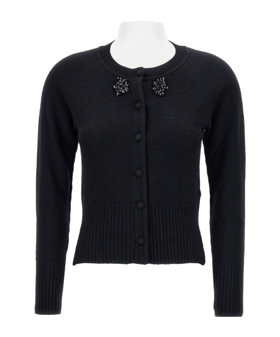 Simone Rocha Beaded-embellished Cashmere Cardigan In Black
