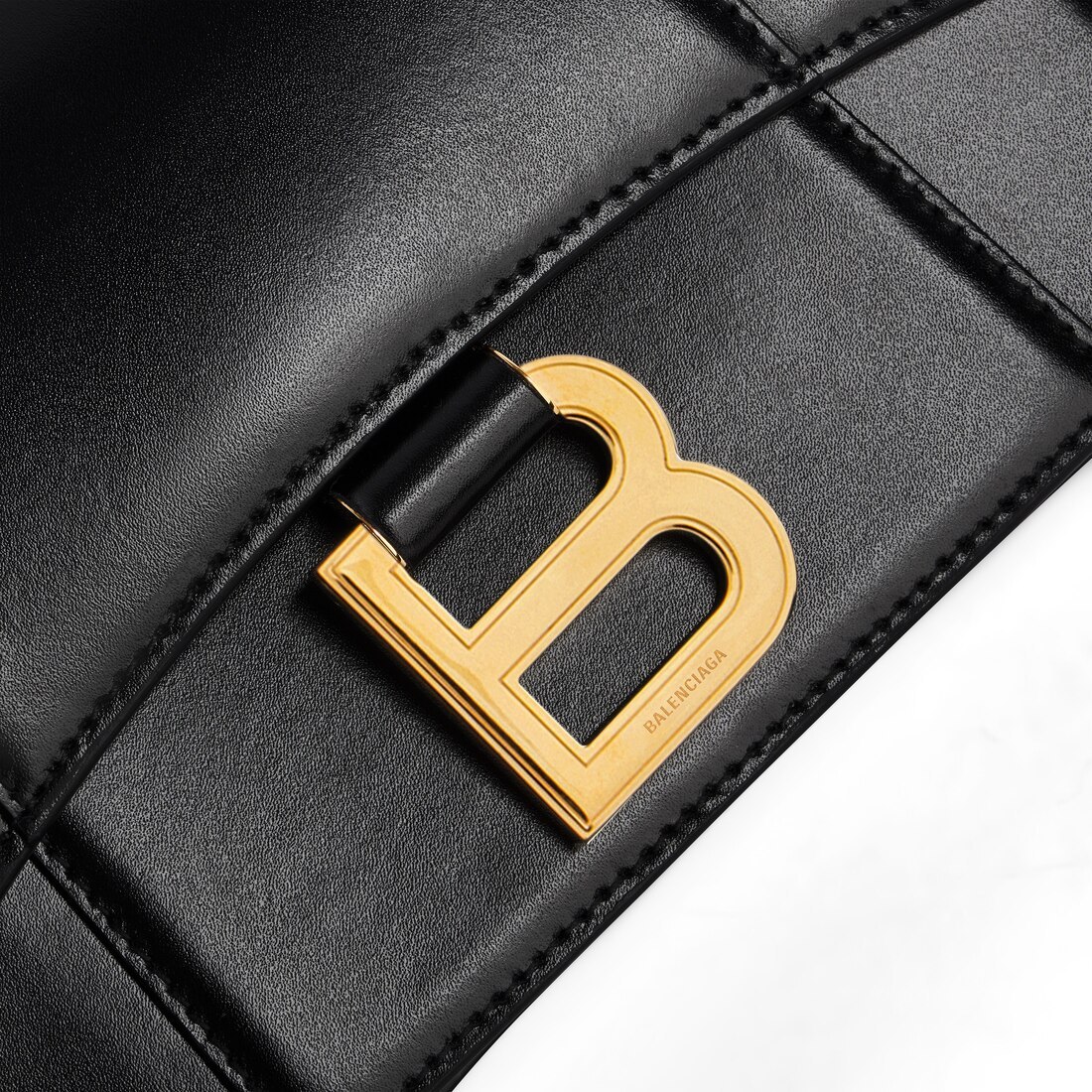 Balenciaga Black Leather Small Hourglass Crossbody Bag In Black