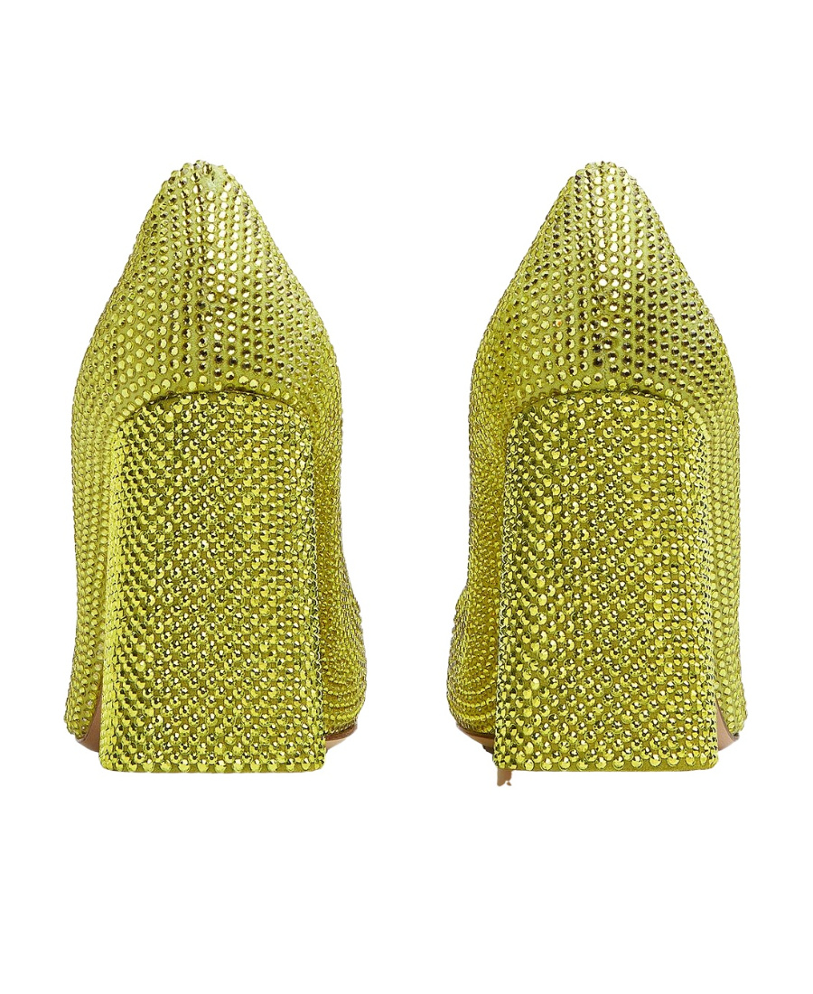 Bottega Veneta Gem-embellished Square-toe Pumps In Green