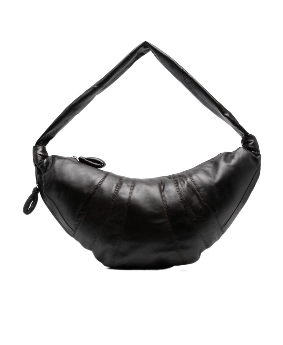 Lemaire Large Zipper Horn Shoulder Bag In Black