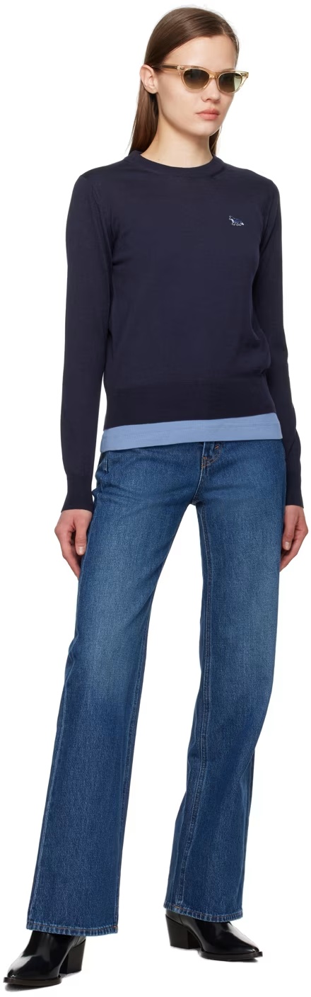 Shop Maison Kitsuné W Baby Fox Patch Regular Jumper In Black