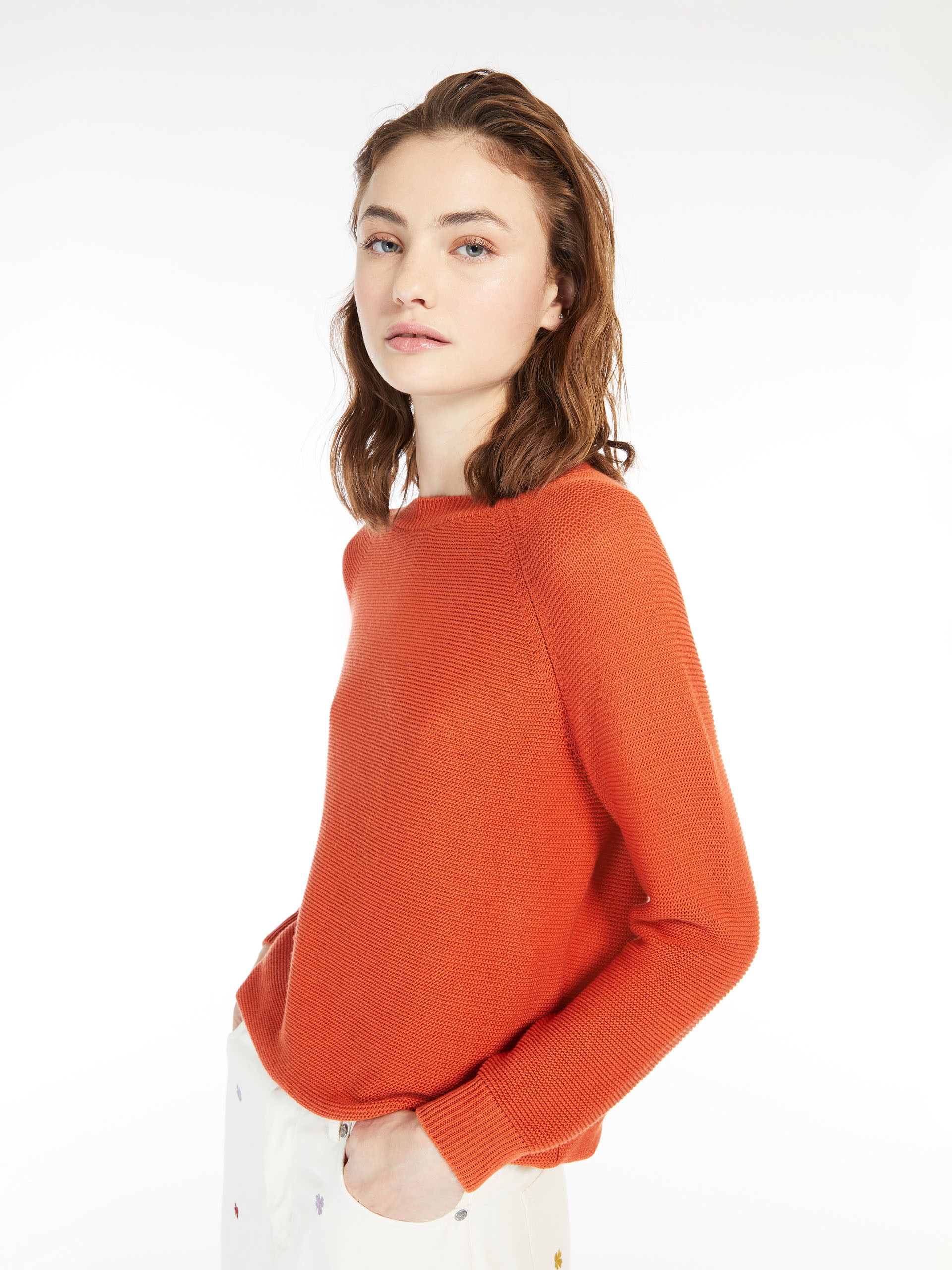 Weekend Max Mara Wide Round Neck Sweater In Red