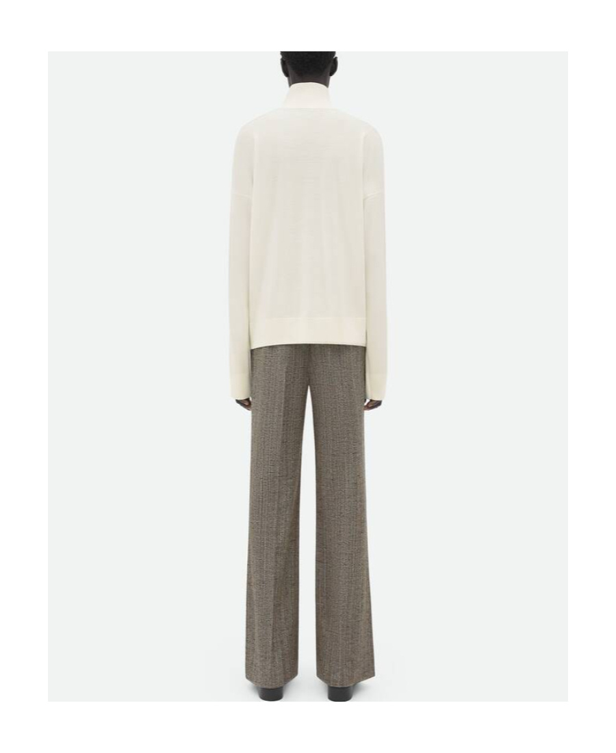 Bottega Veneta Logo Turtleneck Sweater In White