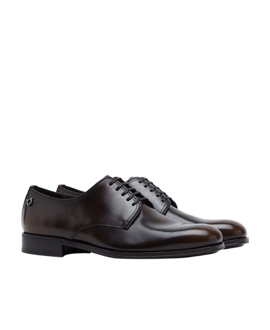 Ferragamo Pershore Leather Derby In Black