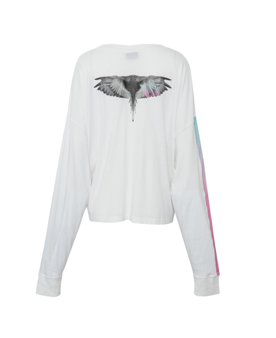 Marcelo Burlon County Of Milan Printed Round-neck Sweater In White