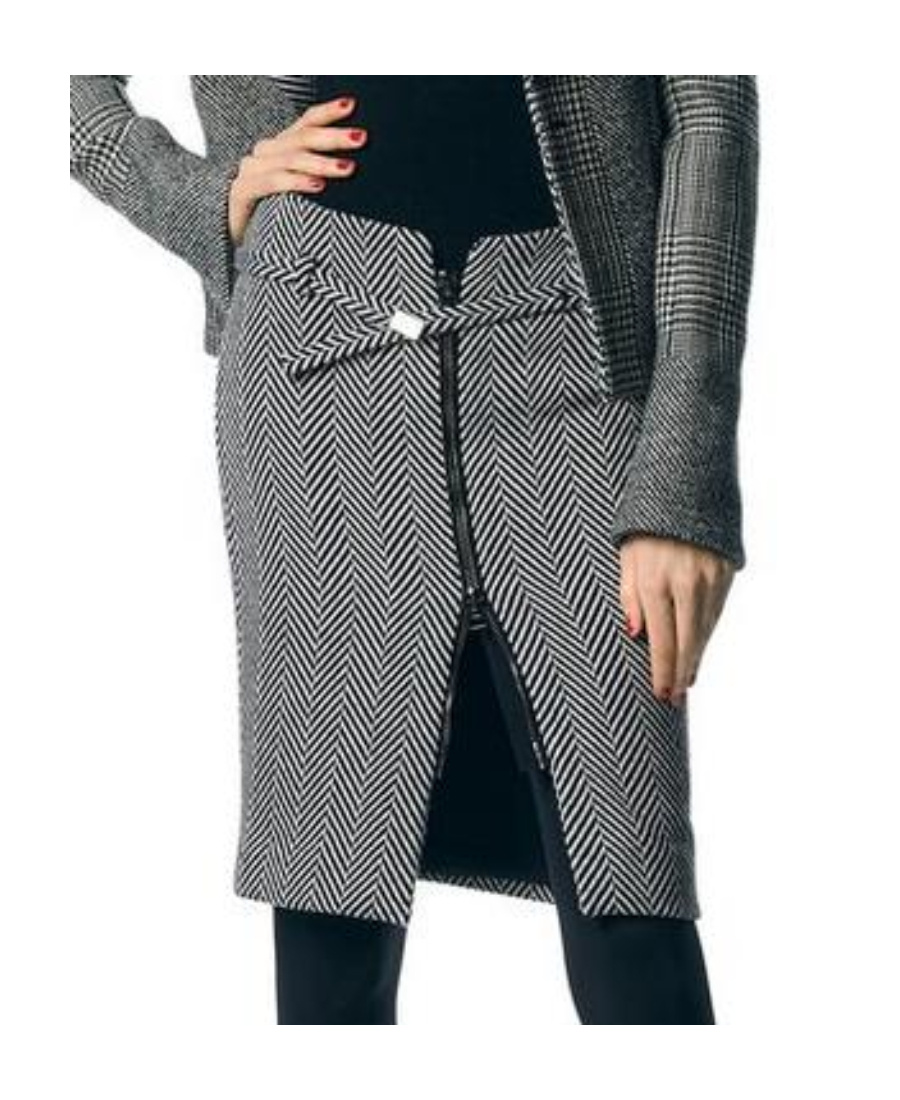 Tom Ford Chevron-pattern Midi Pencil Skirt In Black