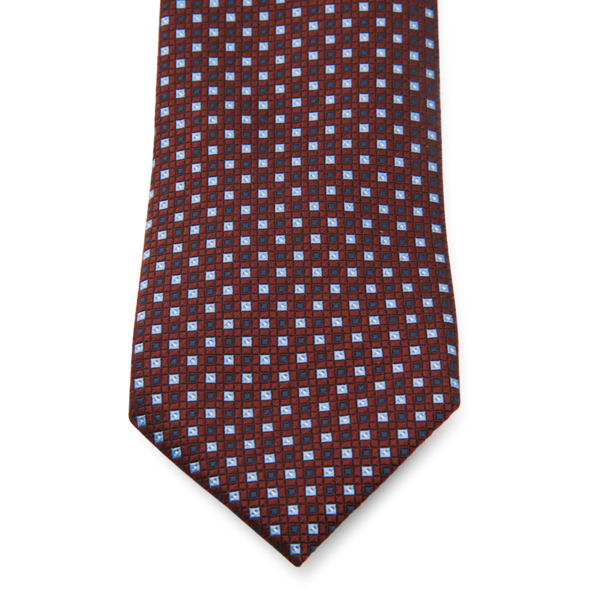 Zegna Slim Ties With Pointed Tip And Pattern In Burgundy