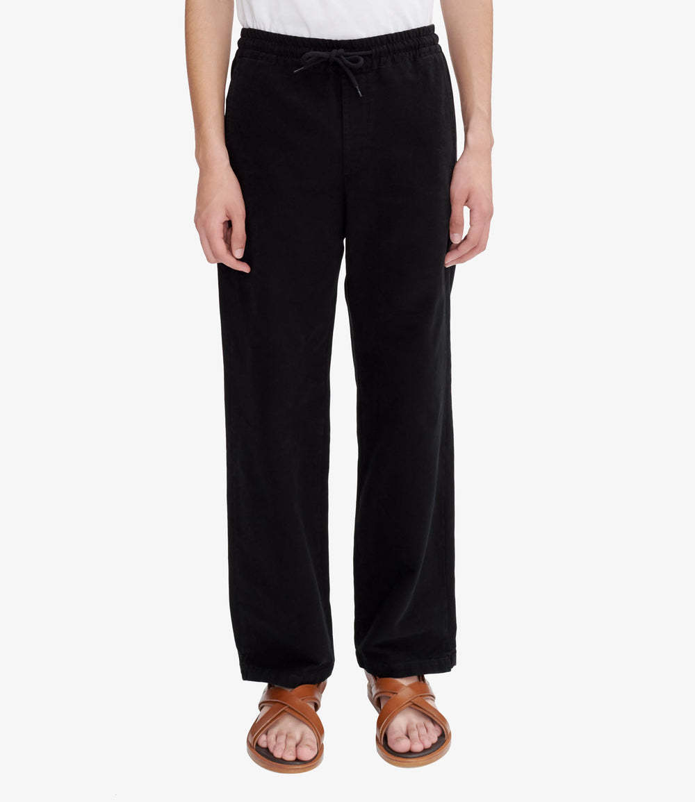 Apc Renato Pleated Wool Trousers In Black