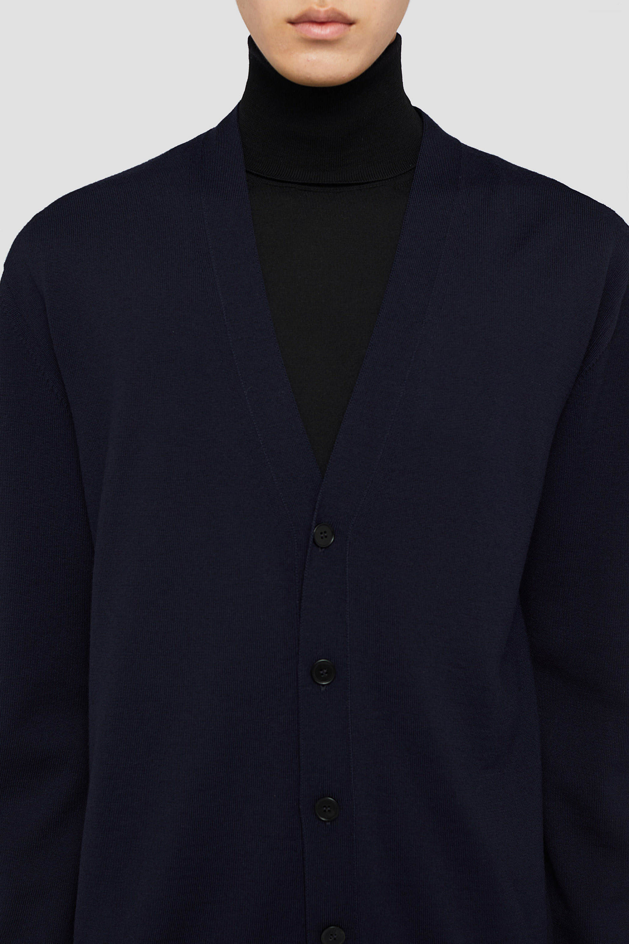 Jil Sander V Neck Cardigan Made From Wool In Blue