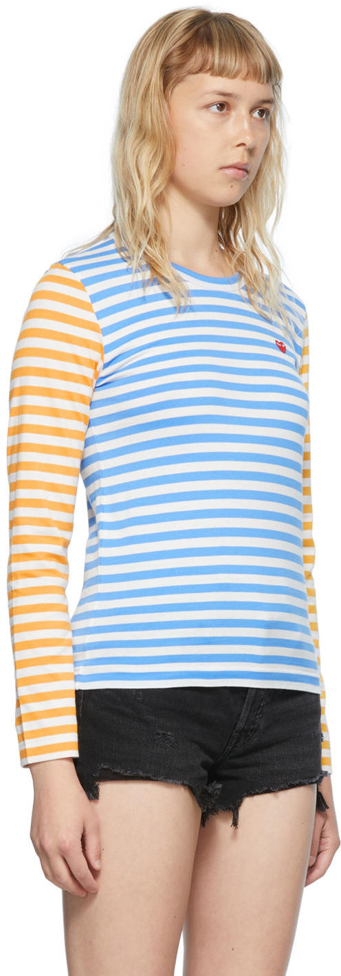 Comme Des Garçons Play Heart-patch Cotton T-shirt In Multicolor