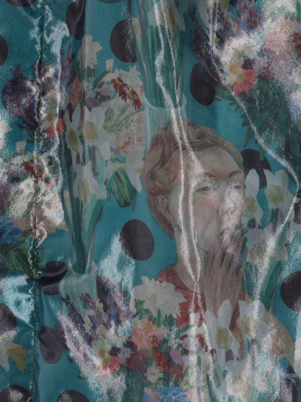 COMME DES GARÇONS ASYMMETRIC SKIRT IN PRINTED AND TULLE