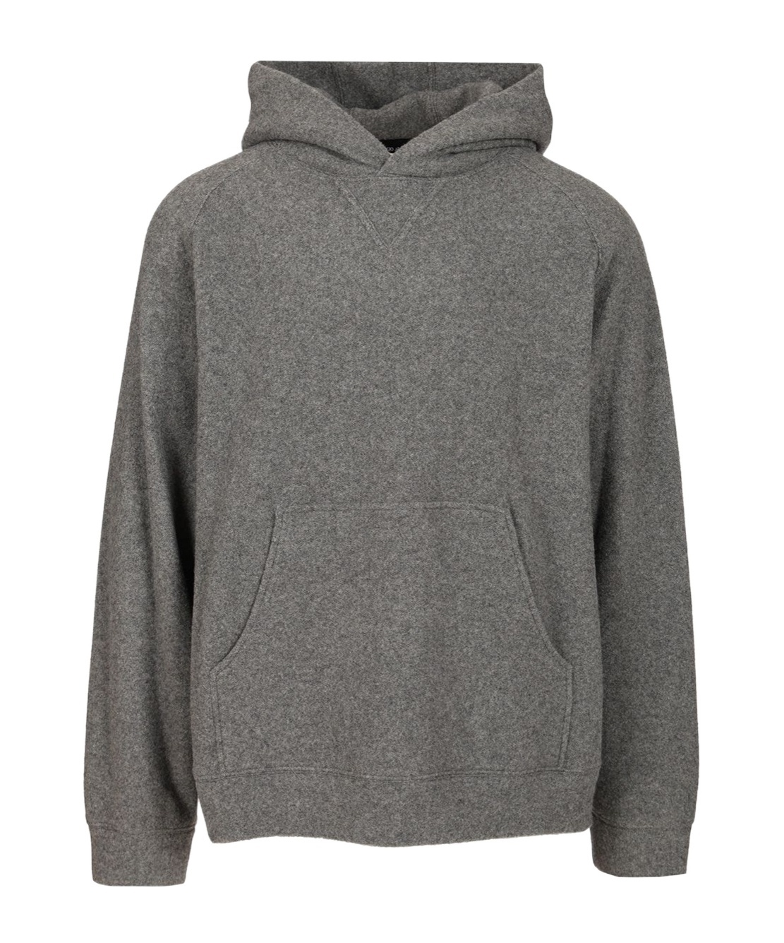 Giorgio Armani Hooded Knitted Sweatshirt In Gray