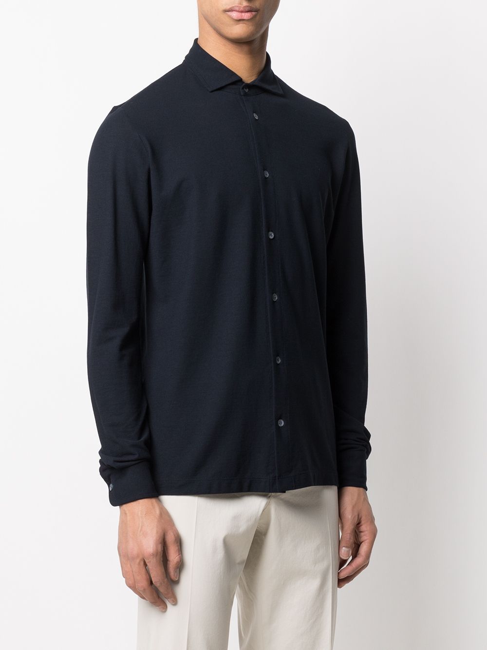 Zanone Regular-fit Cotton Shirt In Black