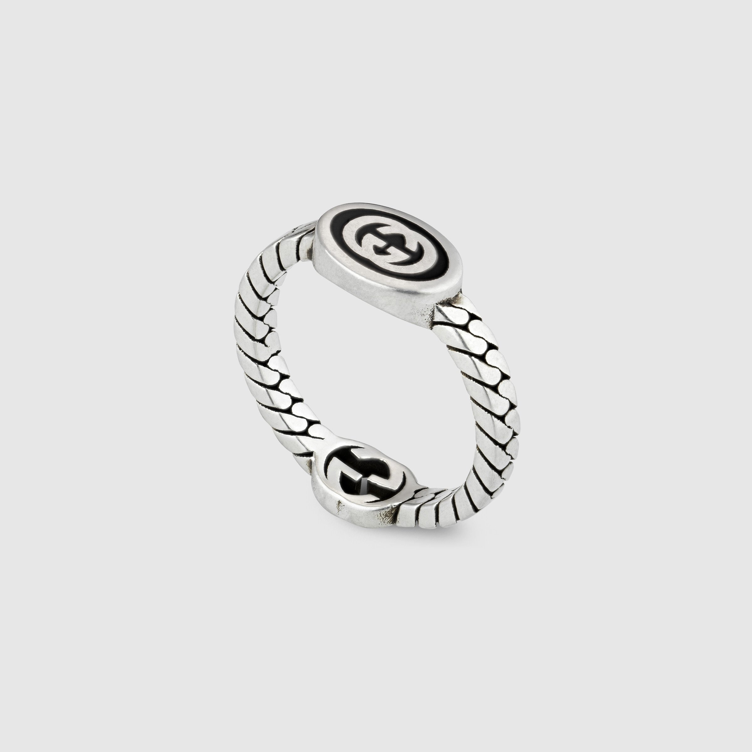 Gucci Thin Interlocking G Ring In Neutral