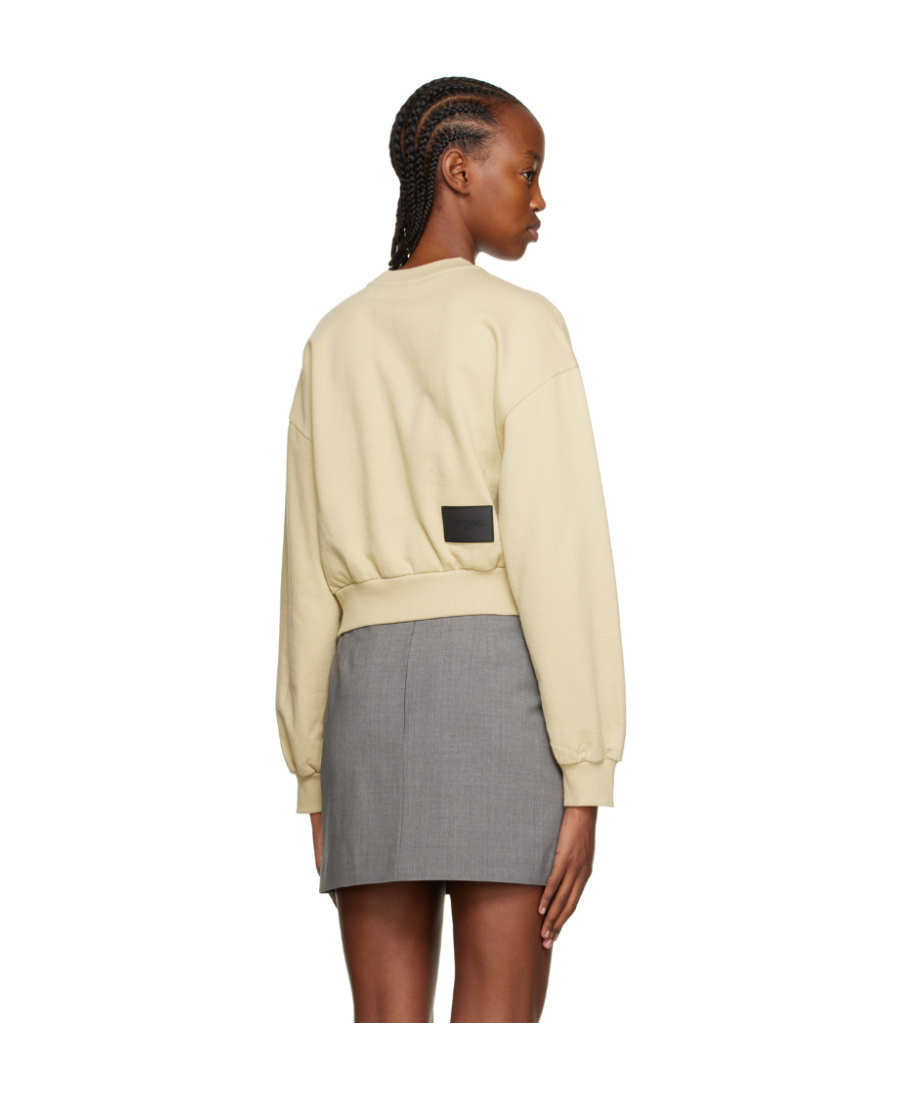 We11 Done Logo-print Cropped Sweatshirt In Nude