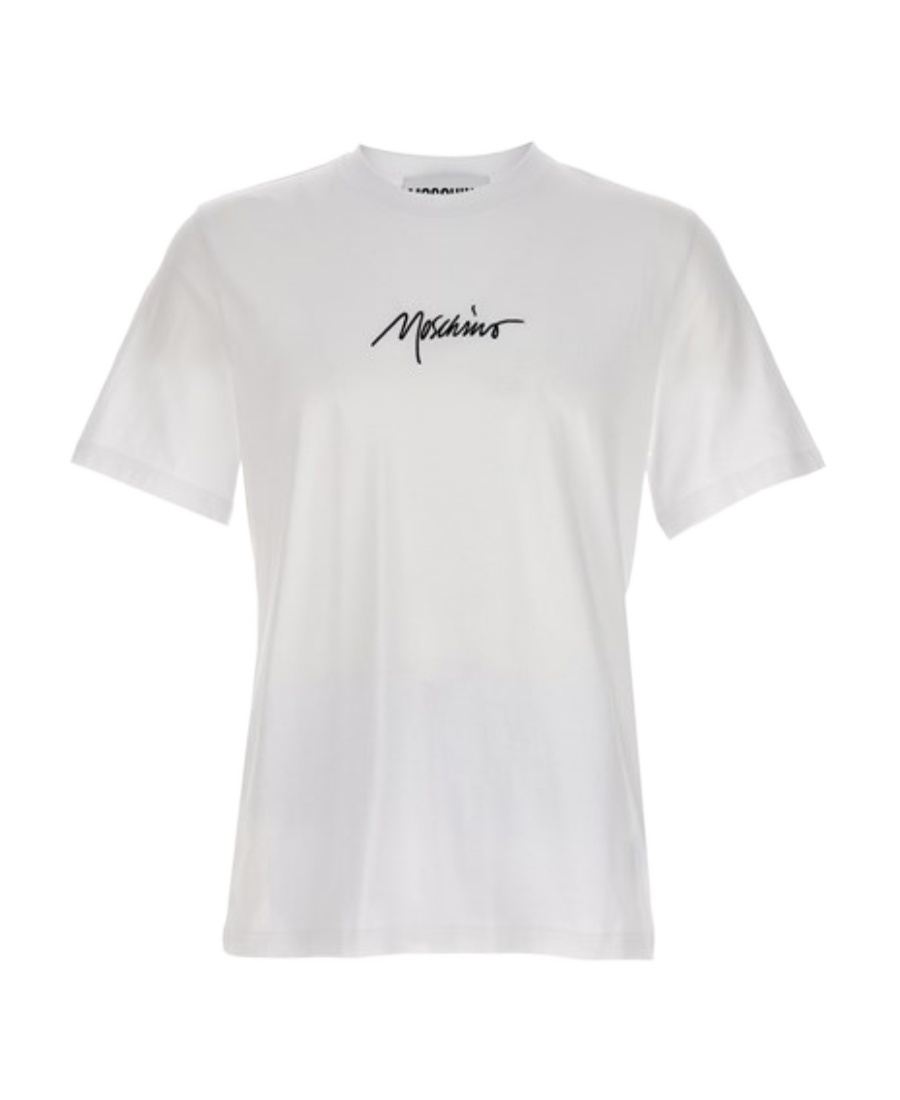 Moschino Logo Pattern T-shirt In White
