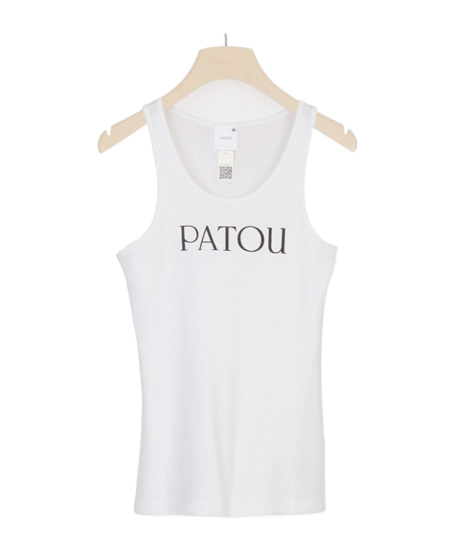 Patou Organic Cotton Fitted Tank Top Clothing In White