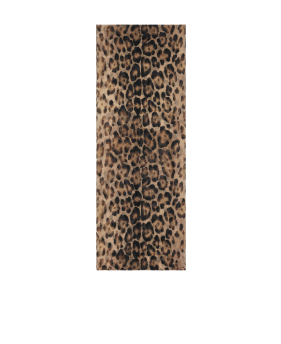 Celine Leopard Print Printed Cashmere Plain Cloth Shawl In Brown