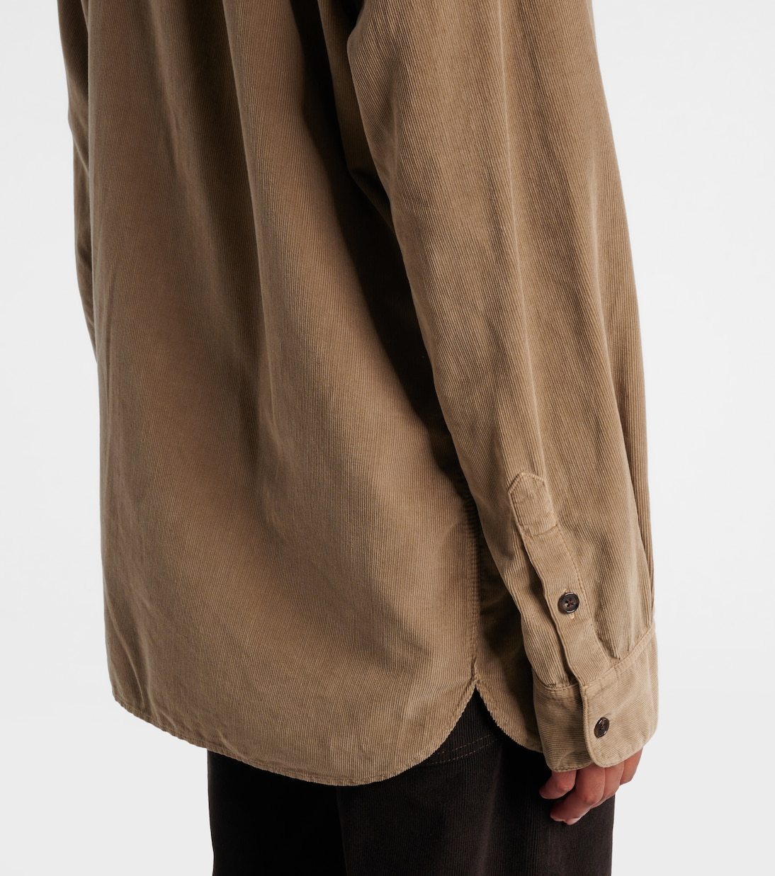 The Row Sisilia Cotton Corduroy Shirt In Neutral