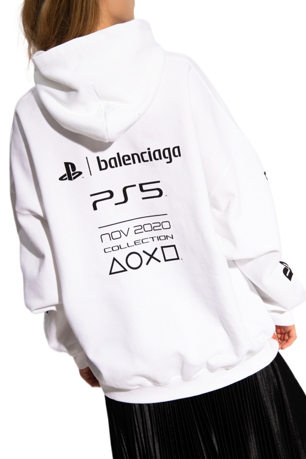 Balenciaga X Sony Playstation 5 Oversized Hoodie In White