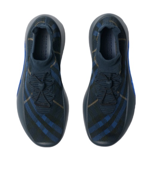 Burberry Check Knit Neptune Sneakers In Green