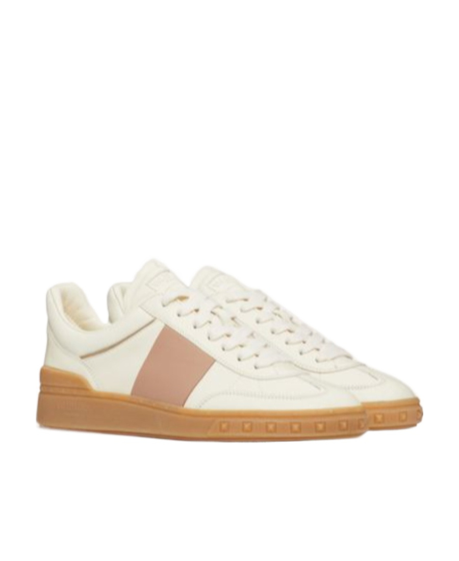 Shop Valentino Upvillage Trainer In Calfskin Leather In White
