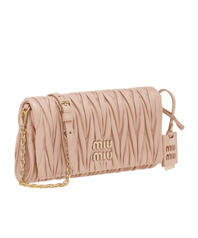 Miu Miu Matelass�-effect Shoulder Bag In Nude