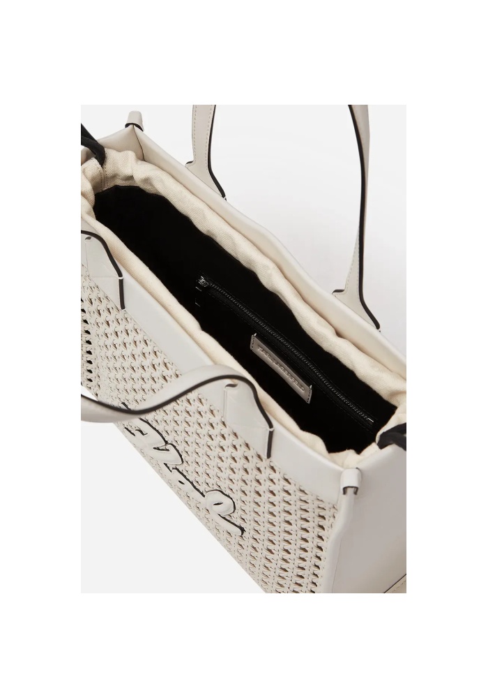 Karl Lagerfeld Woven Shoulder Bag In White