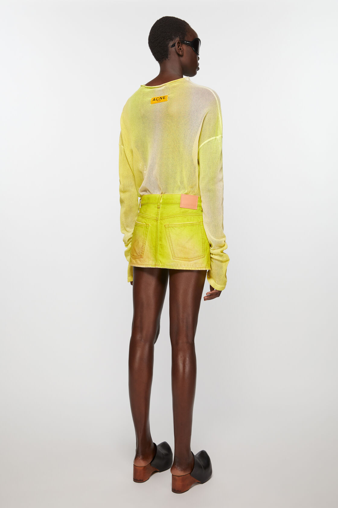 Acne Studios Denim Mini Skirt In Yellow