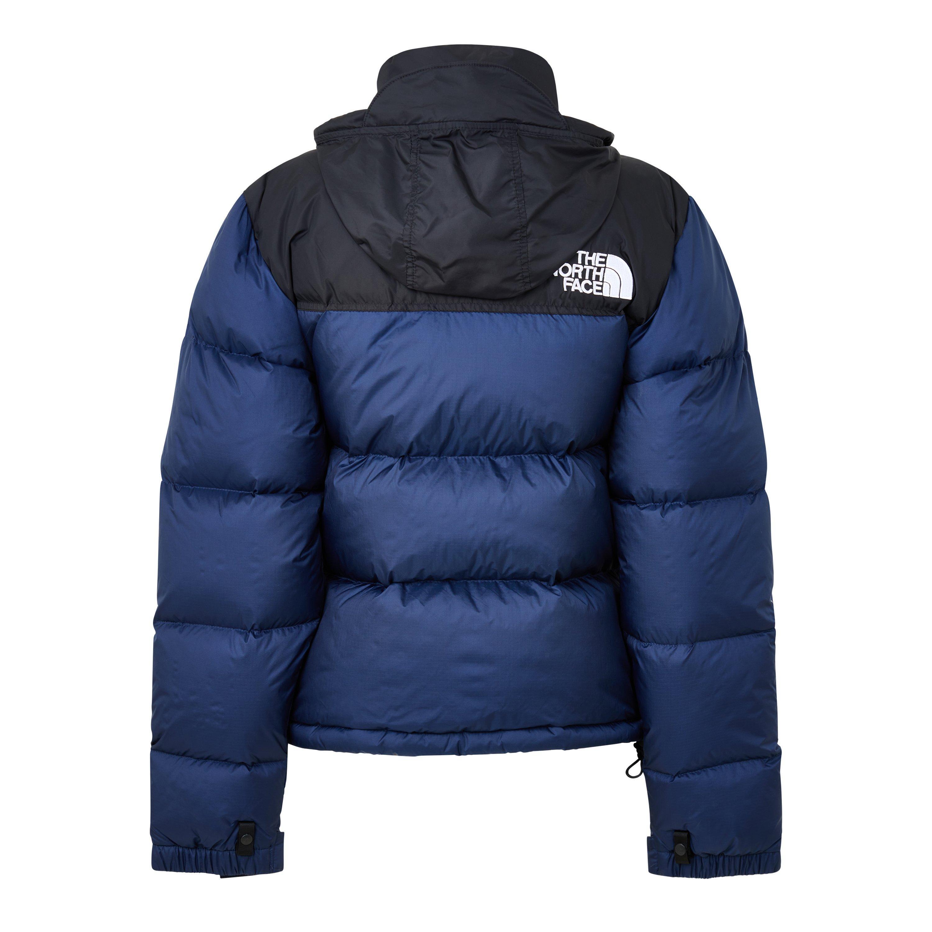 The North Face Retro Nuptse Water Resistant Goose Down Short Puffer Jacket In Blue