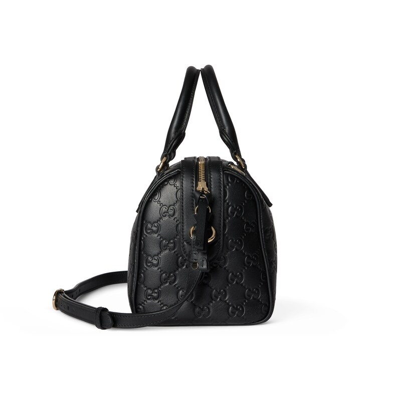 Gucci Gg Emblem Medium Boston Bag In Black