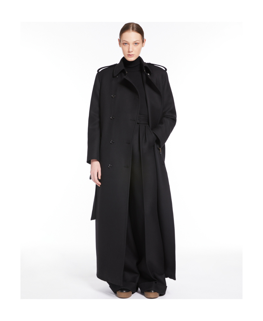 Max Mara Double-breasted Wool Coat In Black